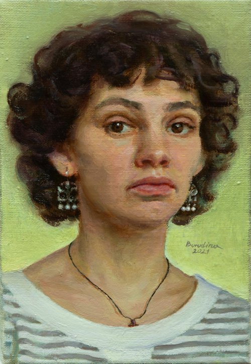 Self-Portrait in Fayum Style by Anastasia Borodina
