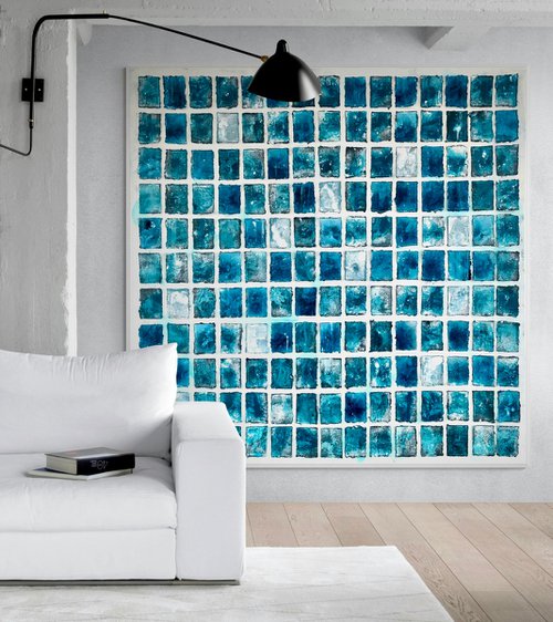 Abstraction No. 124 blue minimalism XXL by Anita Kaufmann
