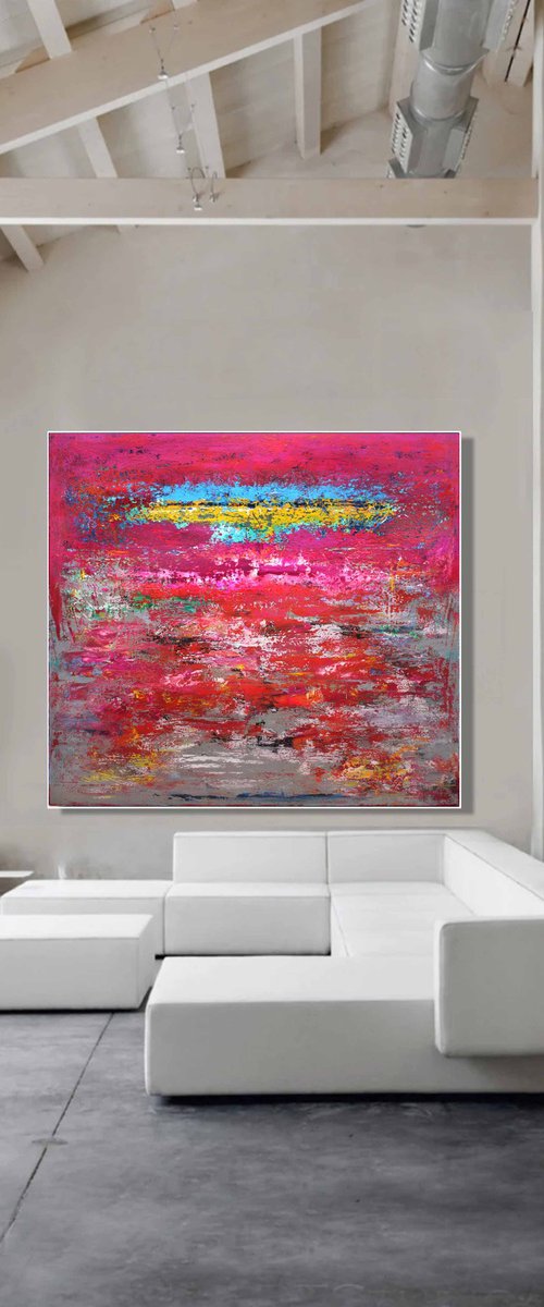 Extra large 200x180 abstract painting " Vivaldi- Four Seasons" by Veljko Martinovic
