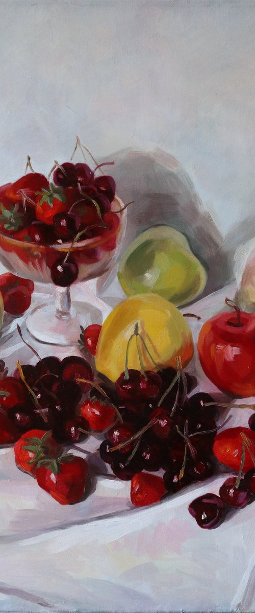 Still life with summer fruits by Kateryna Bortsova
