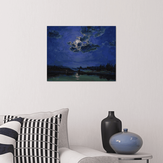Moon over the lake