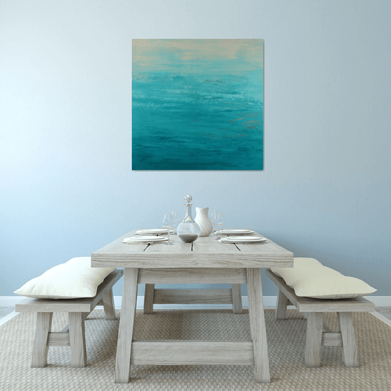 Teal Beach - Modern Abstract Expressionist Seascape