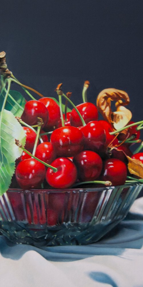 Still life with cherries by Valeri Tsvetkov