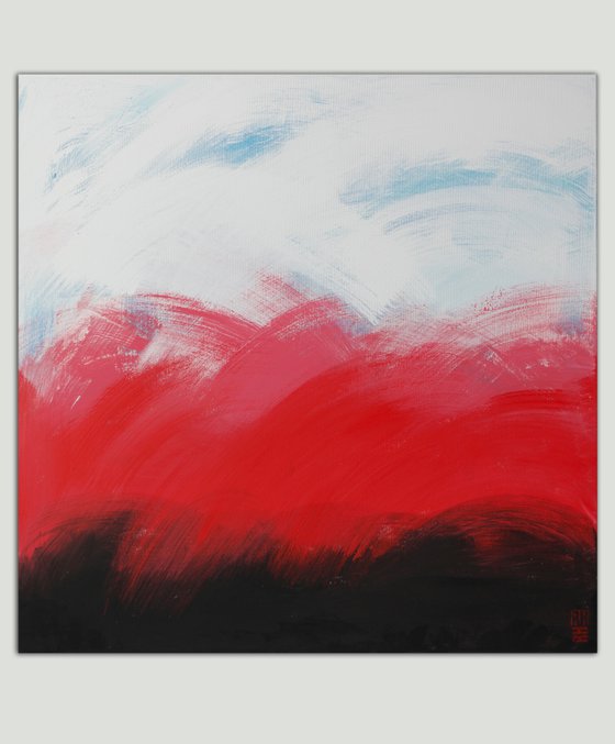 Brush Stroked Serie - Oceanic Red painting - 03J