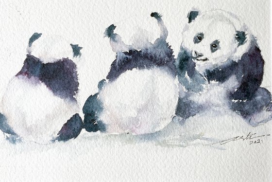 Cuddly Three_ Panda Babies