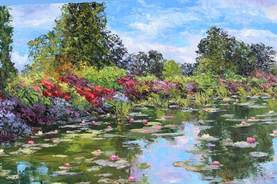 Extra large Water Lily Pond Painting, "An Ode To Monet"