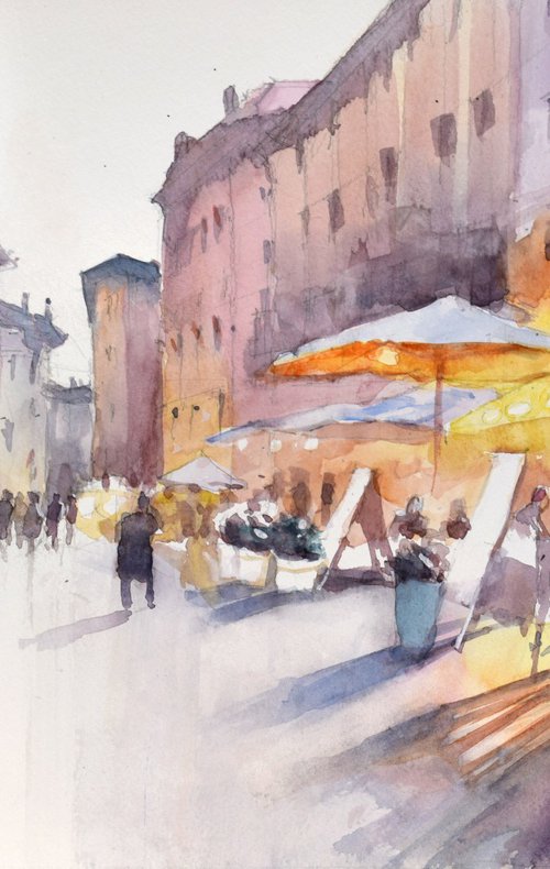 Rome, Piazza Navona by Goran Žigolić Watercolors