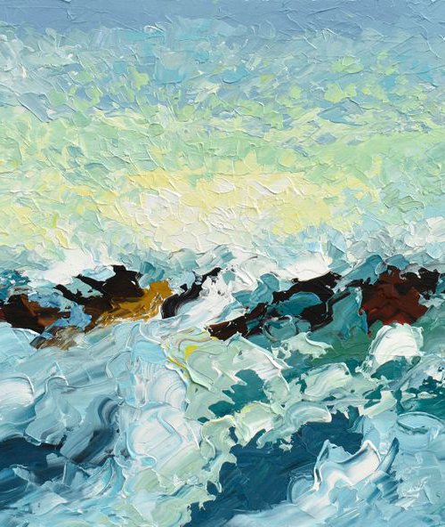 Summer Waves - Original Acrylic Painting by Olga Tkachyk