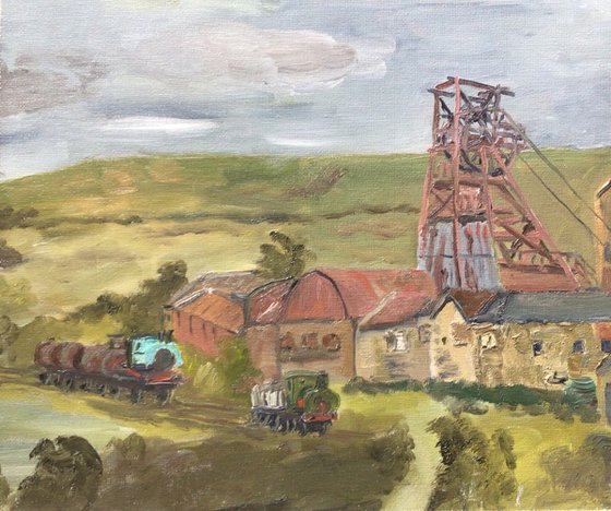 The Big Pit, Blaenavon, wales. An original oil painting.