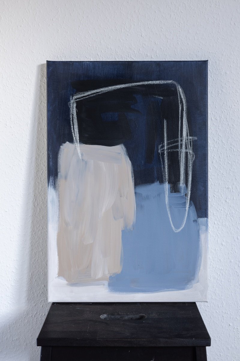 Abstract Acrylic Painting By Mareike Bohmer, 16 X 24", Abstract Brush Strokes 332, Original Artwork