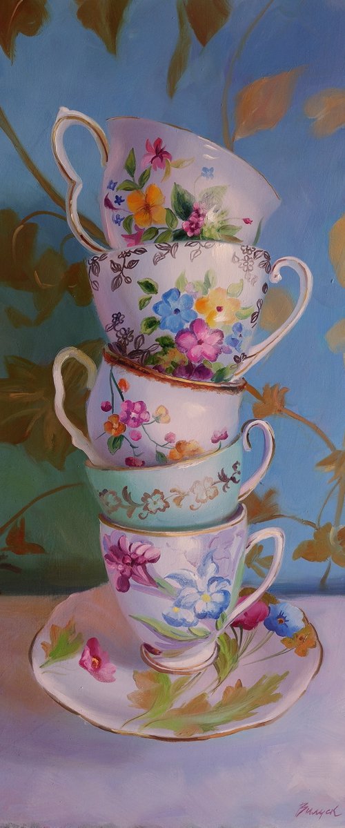 "Still life with cups" by Lena Vylusk