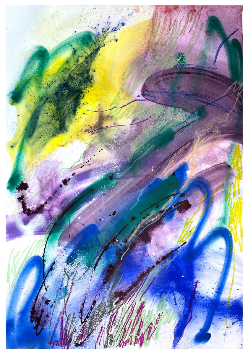 Abstract Painting By Evgenia Makarova, 28 X 39, Abstract Composition N139, Original Artwork