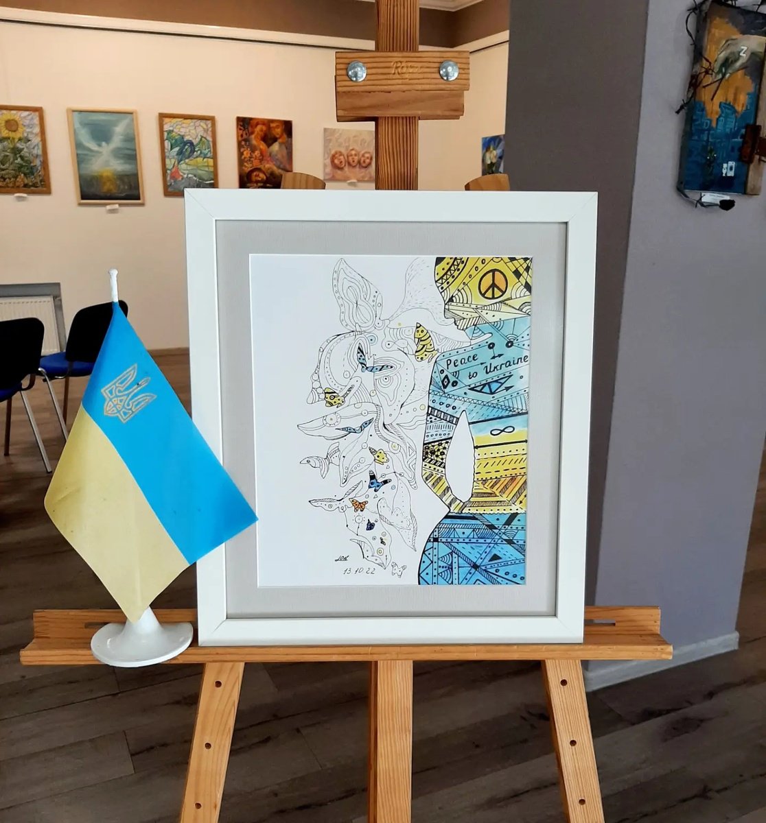 Painting , Peace To Ukraine, Graphic Art By Luba Ostroushko, 9 X 13, Artwork For Sale On Artfinder