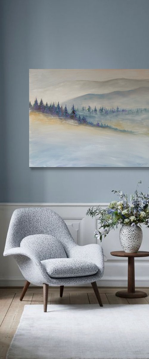 ''In the mountains''. Original oil painting by Mary Voloshyna
