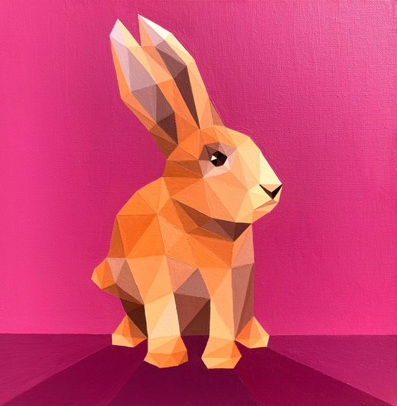 EASTER RABBIT ON PINK