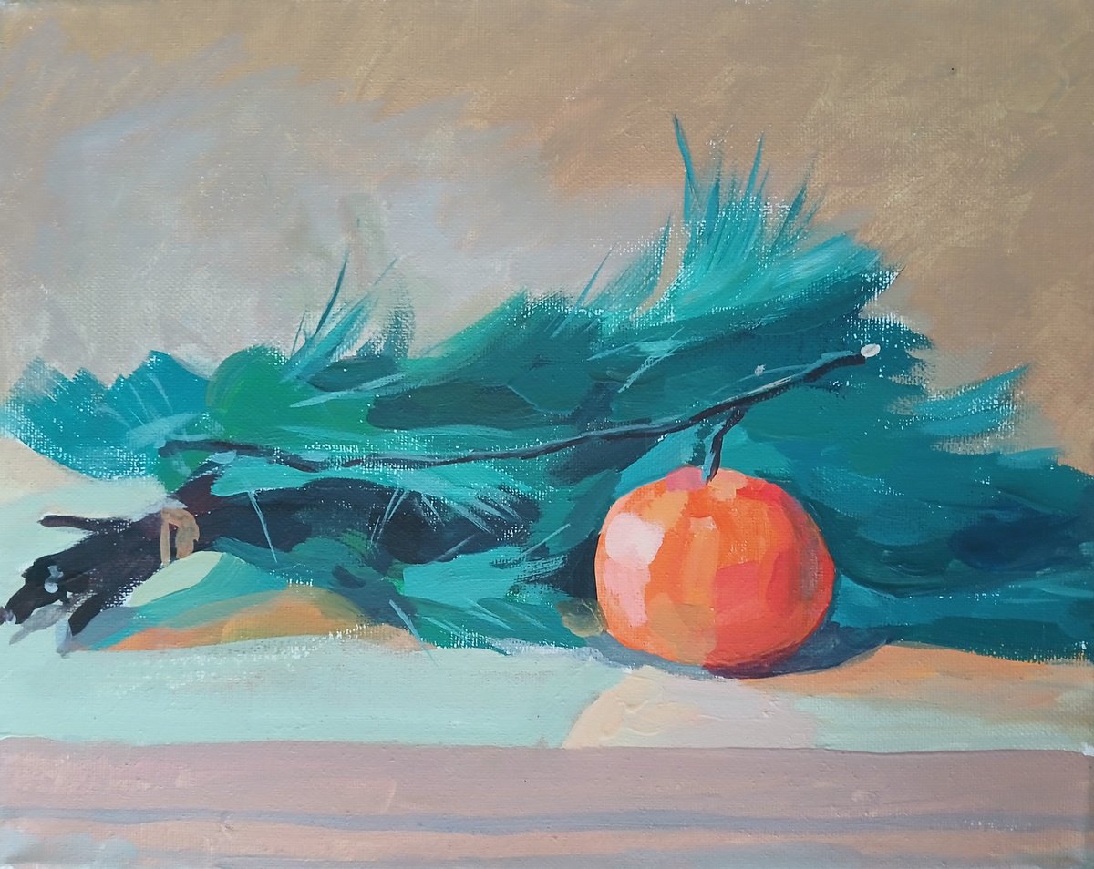 Impressionistic Still Life Acrylic Painting By Vasyl Koval, 12 X 10", Still Life, Original Artwork
