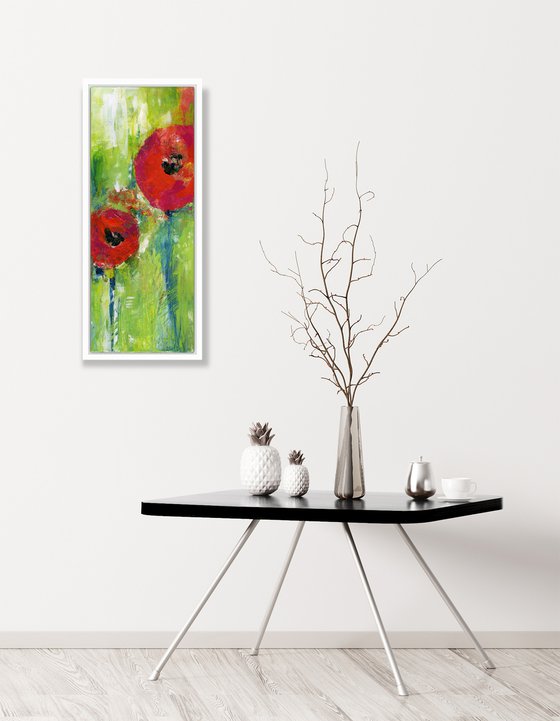 Two Poppies - Floral Painting by Kathy Morton Stanion