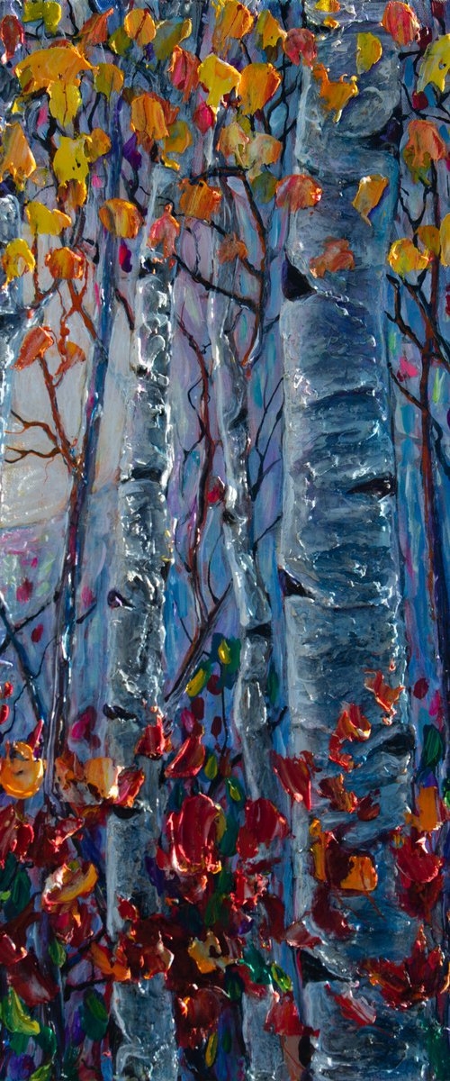 Moonlit Aspens  Commission by Lena Owens at OLena Art