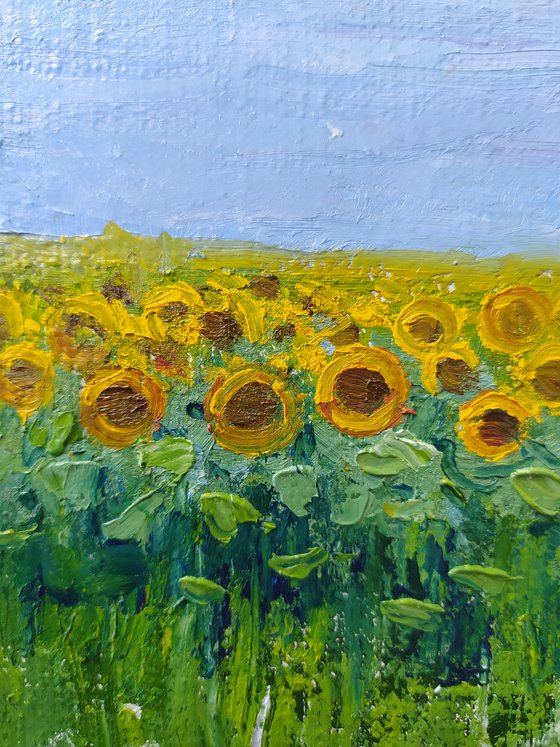 Landscape with sunflowers