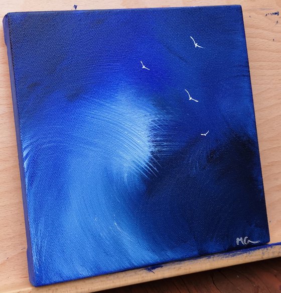 Free as a Bird 2 - seascape, blue, small, gorgeous