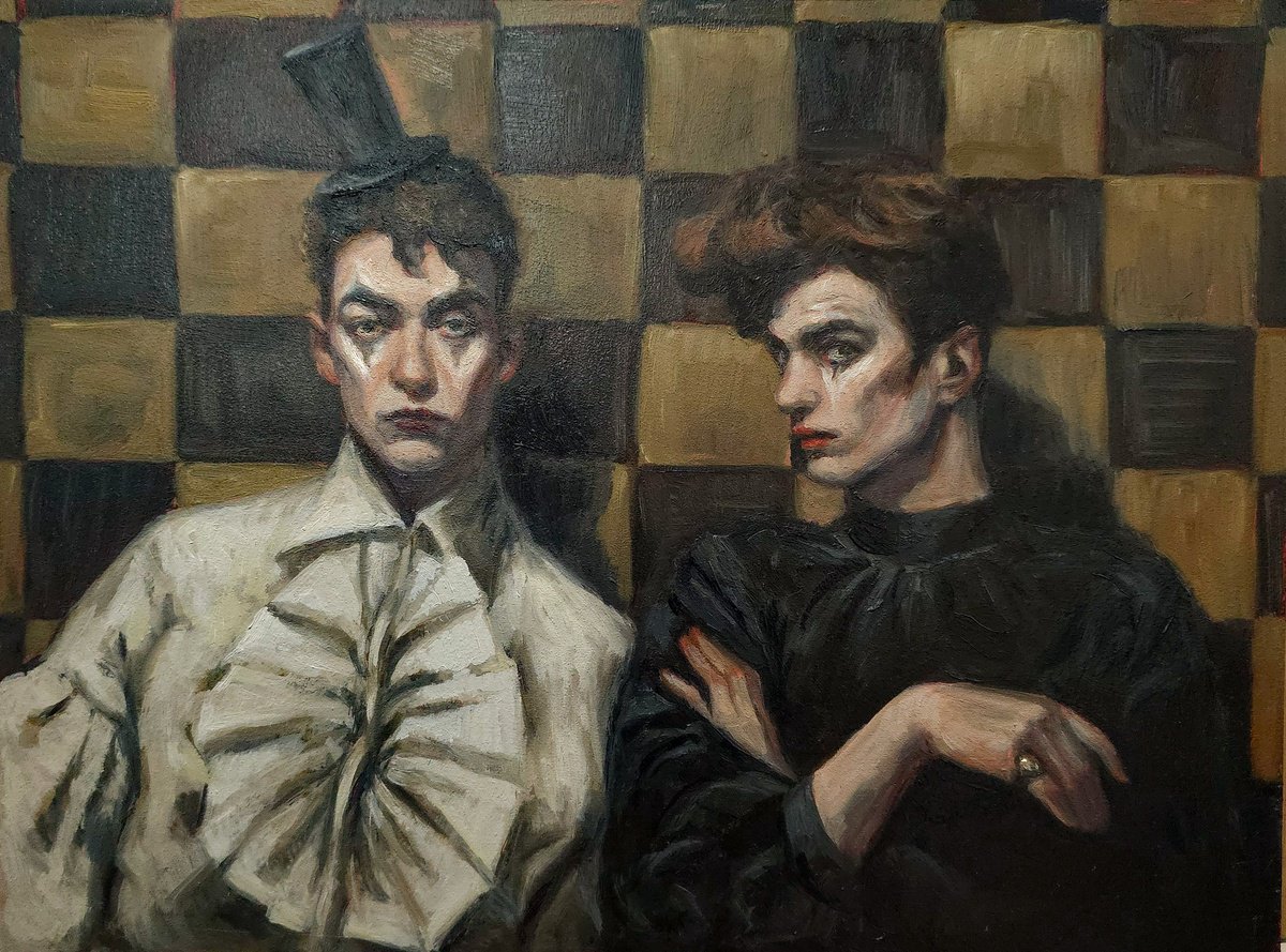 Expressive Oil Painting , Mime Club, 3 By Artmoods Tp, 17 X 13, Artwork For Sale On Artfinder