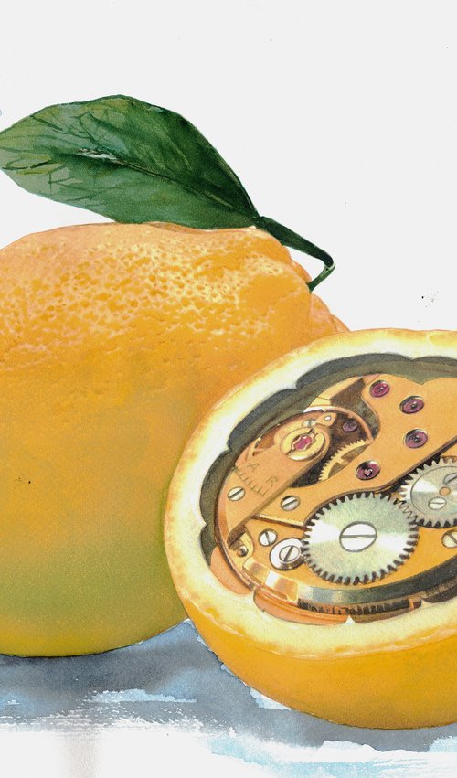 Lemon with Clockwise Mechanism (A Clockwork Orange) by REME Jr.