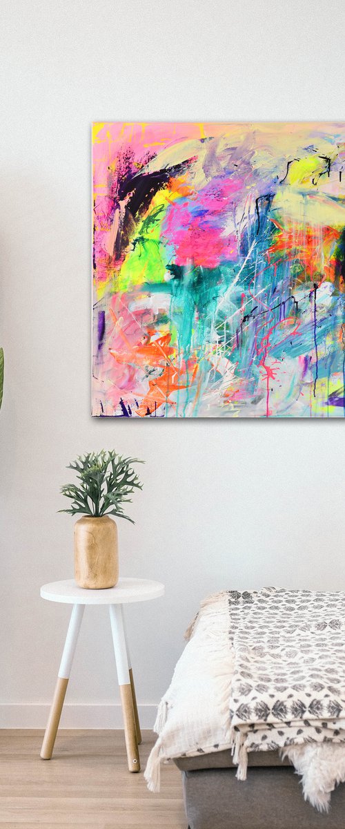 Niagarafälle 80x100cm. / 32" x 39" / colorful abstract painting (2020) by Sebastian Merk