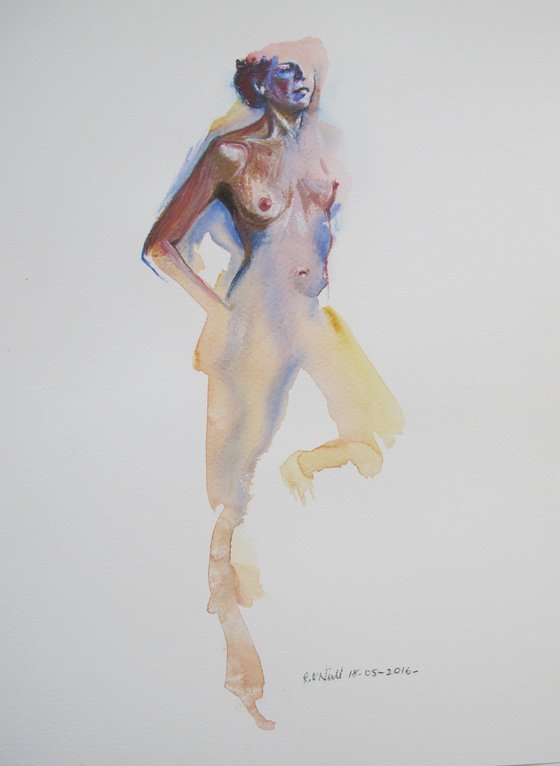 Standing female nude