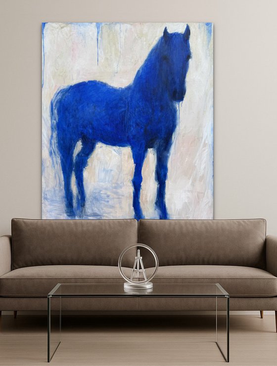 Blue horse. The hole