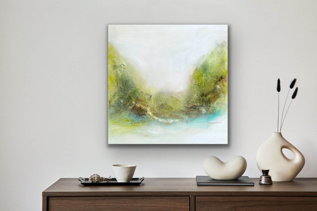 Abstract Acrylic Painting By Kirsten Schankweiler, 24 X 24", Pleasures Of Summer #5, Original Artwork