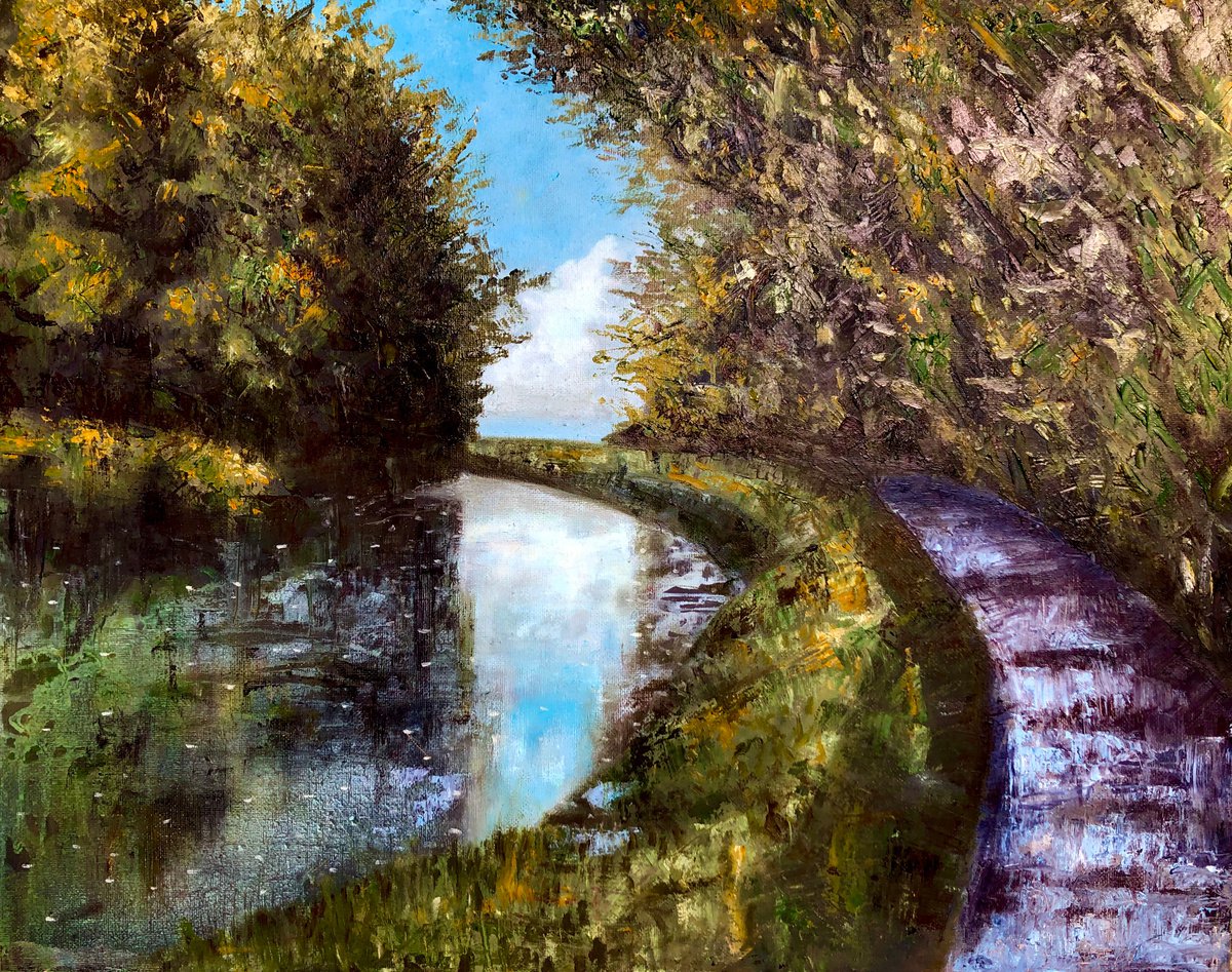 Photorealistic Oil Painting , Scotland - Forth & Clyde Canal By Stevie Nicholson, 20 X 16, Artwork For Sale On Artfinder