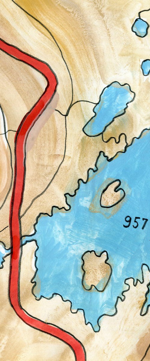 Map Painting, Ben Chaorach,  Scotland by Elizabeth Anne Fox