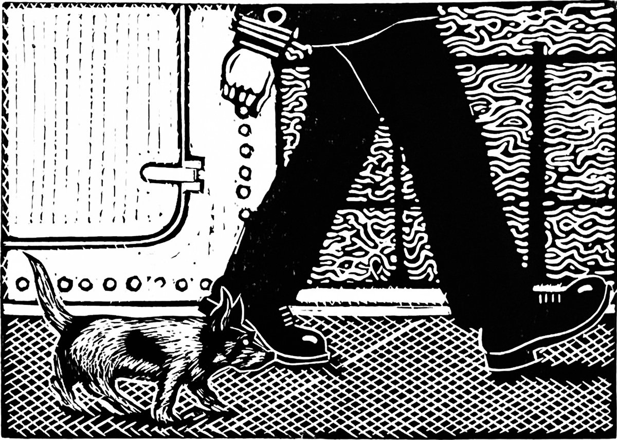 Graphic Animal Linocut By Mark Howard Jones, 11 X 8", Quick March - Linocut Print, Original Artwork