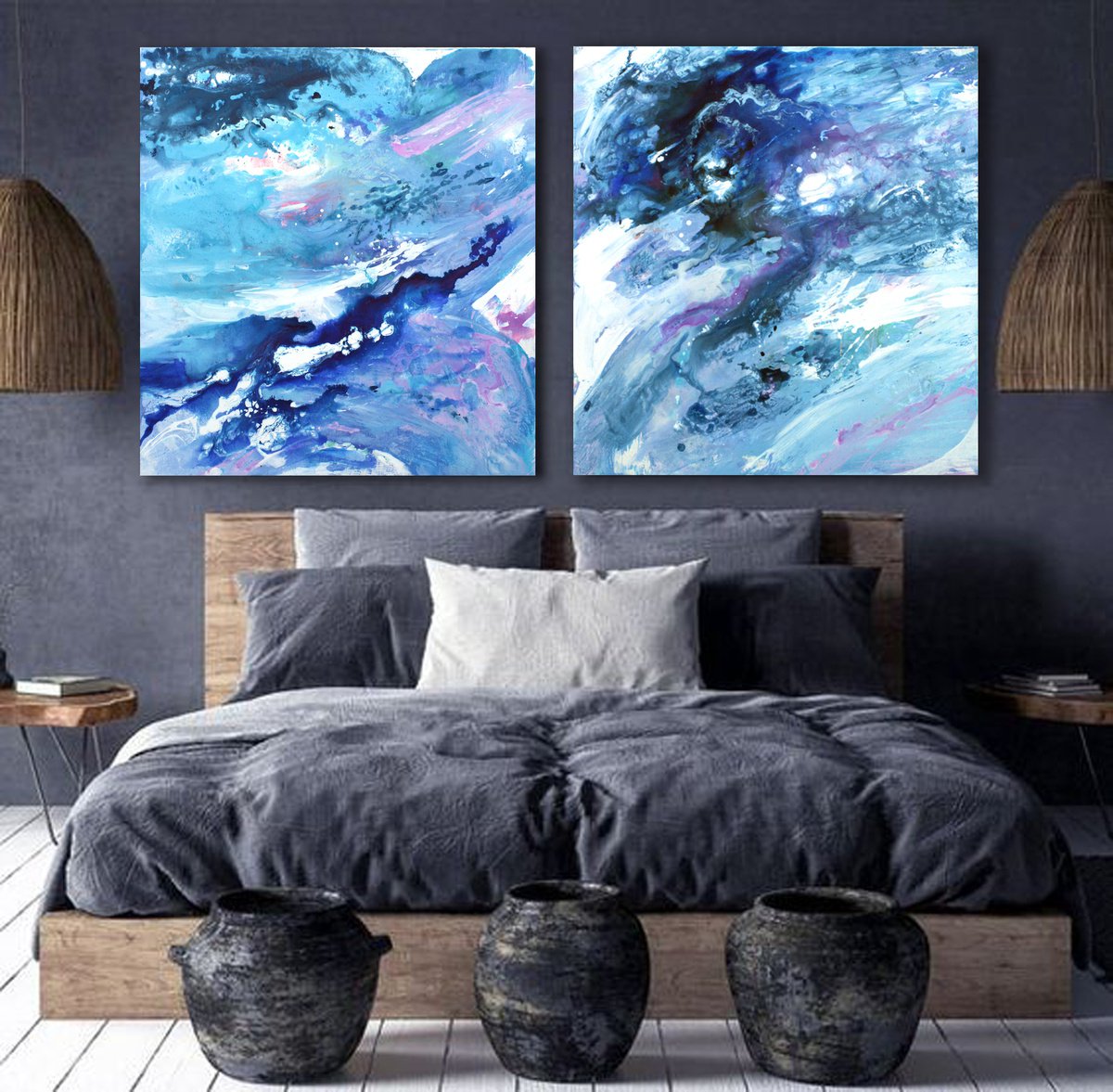 Abstract Acrylic Painting By Veljko Martinovic, 59 X 31", - Endless Silence-, Original Artwork