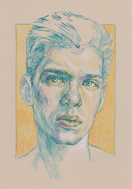 Yellow and blue portrait
