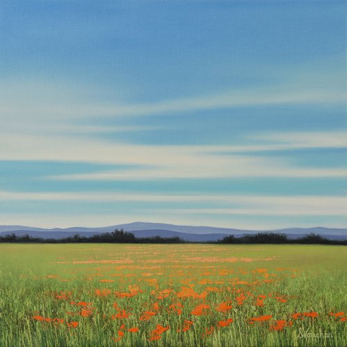 Flowers of Summer - Blue Sky Landscape by Suzanne Vaughan