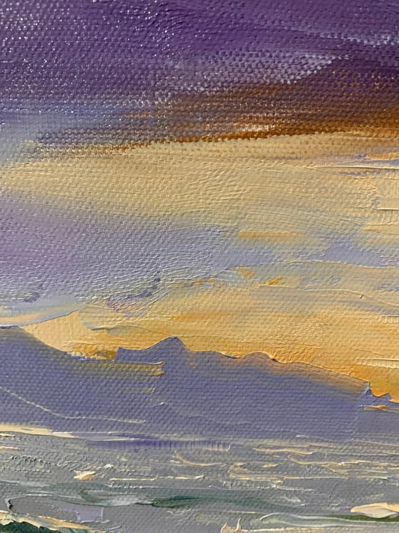 Stormy Sunset Seascape.