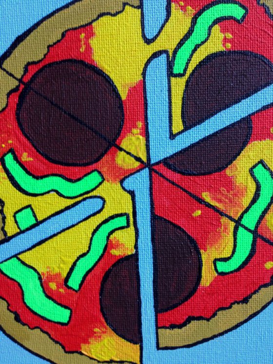 Pop Art Pizza Painting On Canvas