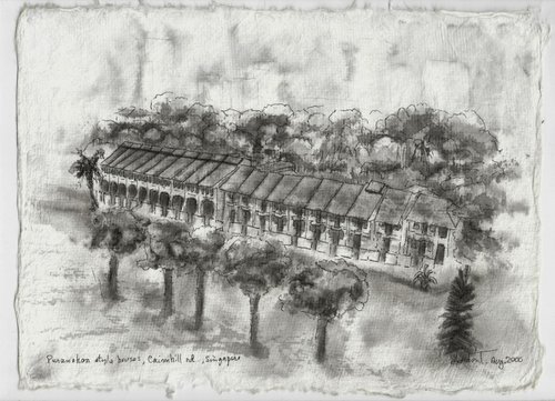Peranakan  Houses in black & white by Gordon T.