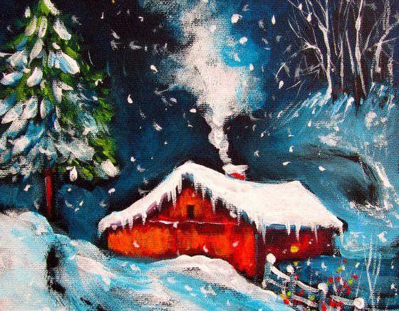 Wintertime with snowfall