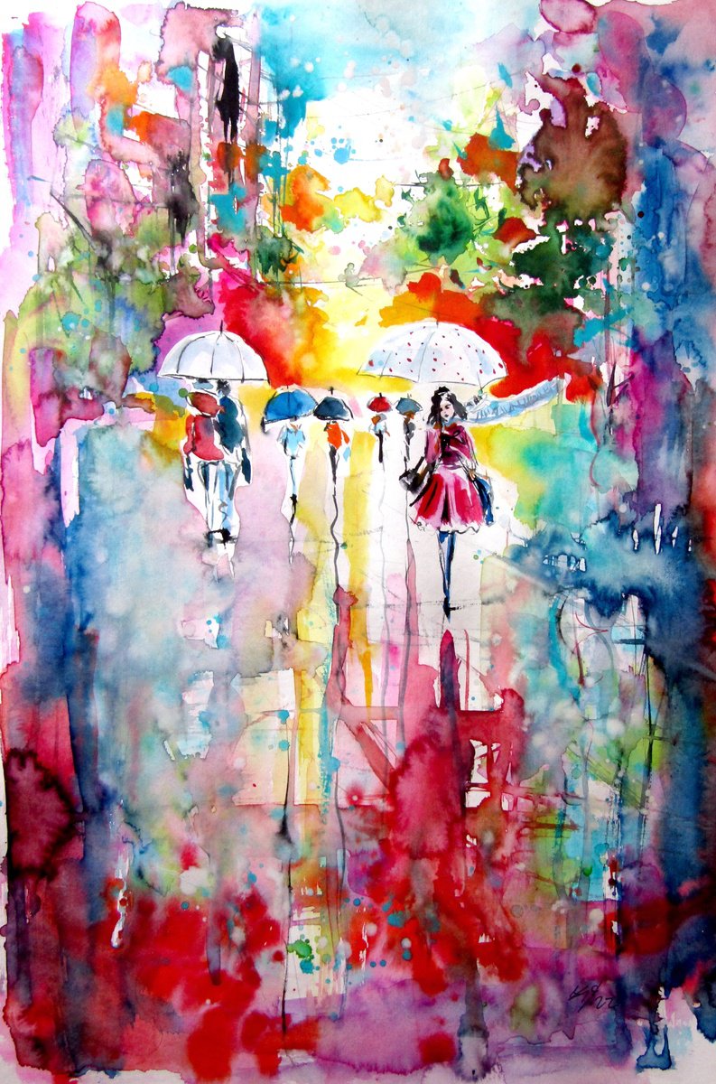 Colorful rainy day III /56 x 38 cm/ by Kovcs Anna Brigitta