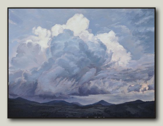 September 4, clouds over the mountains at dusk