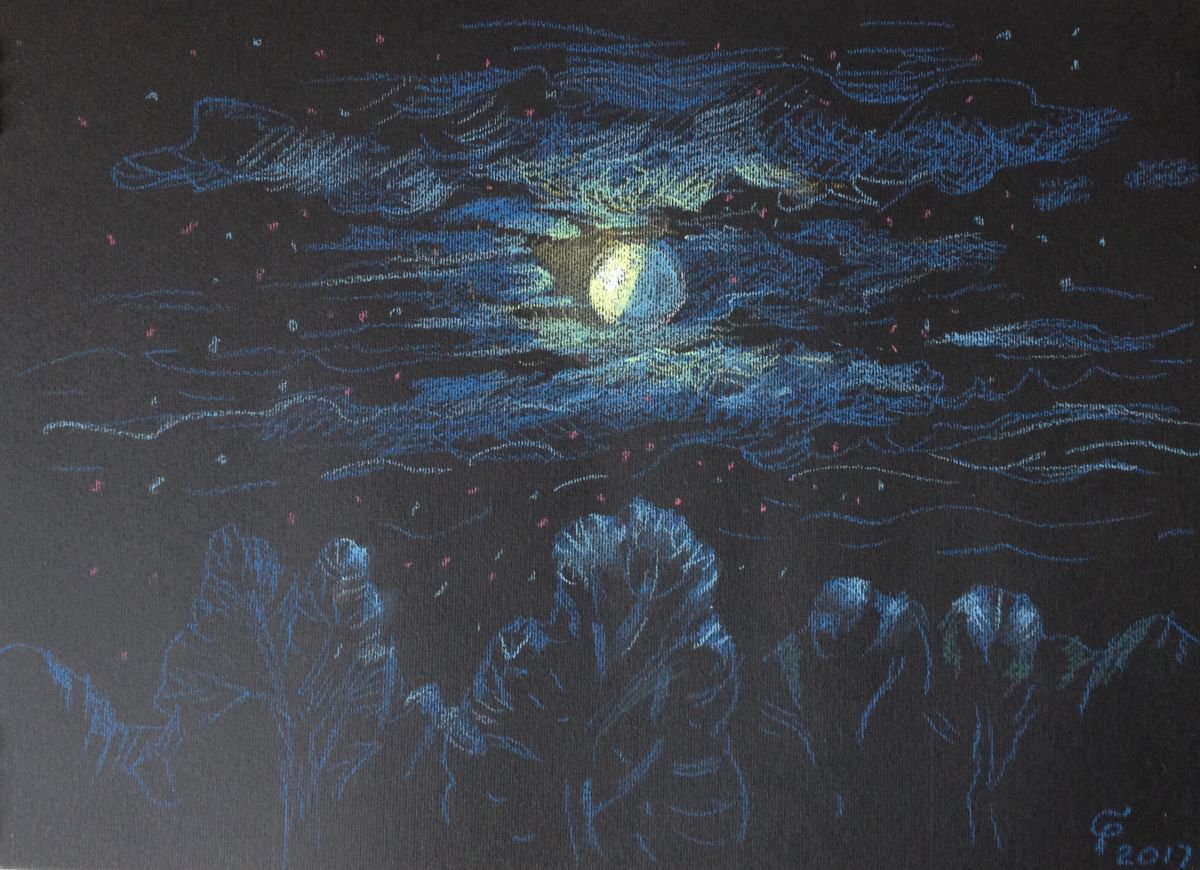 Full Moon landscape artwork by Roman Sergienko