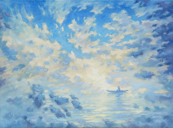 Floating in the clouds.