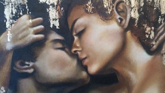 "Love On The Brain ", 100x100x2cm,original acrylic,painting on jute canvas 480g/m²                       00x100x2cm, ready to hang