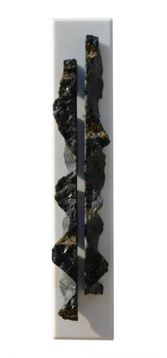 Geometric Abstract Relief By Ognyan Chitakov, 5 X 23", "Axis Of Altimetry", Original Artwork