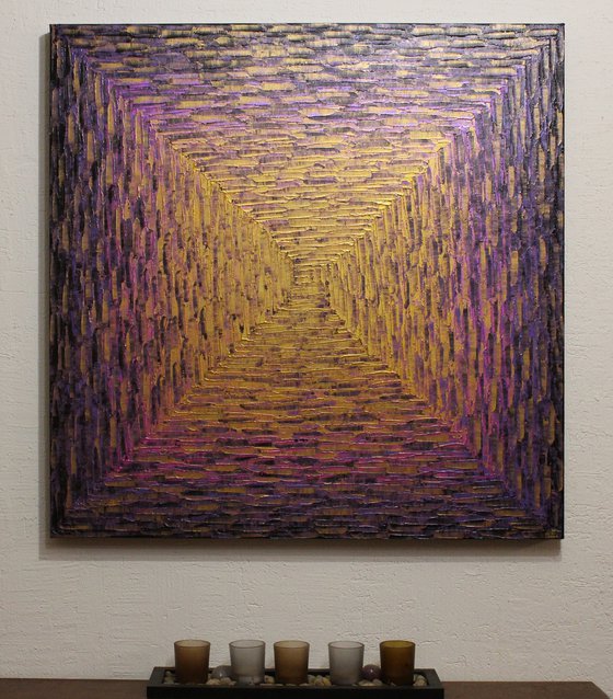 Large gold pink purple square gradient