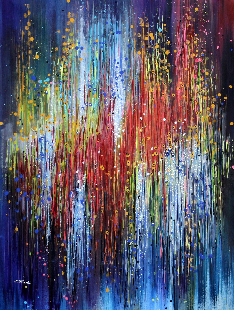 Abstract Acrylic Painting By Cecilia Frigati, 30 X 39, The Unseen #3, Original Artwork