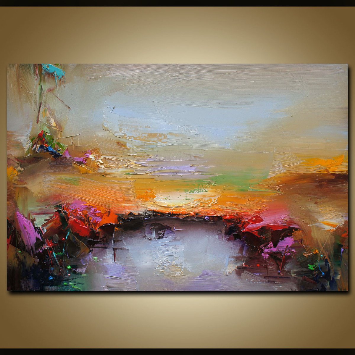 Expressive Landscape Oil Painting By Stanislav Lazarov, 24 X 16", Landscape, Original Artwork