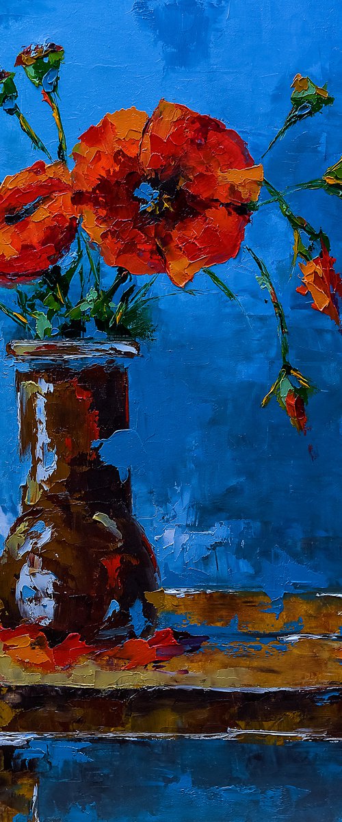 Poppy flowers still life. Flowers in vase. Gift for her by Marinko Šaric